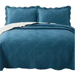 MALLORCA - Quilt Sherpa Paris Liso Petroleo 2 Plazas