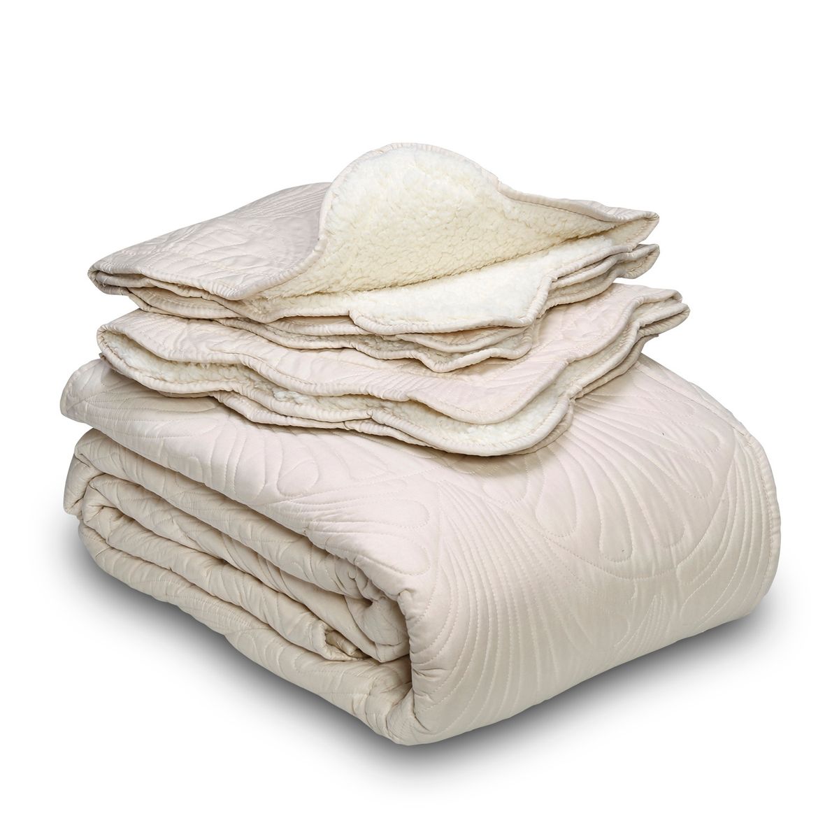 MALLORCA - Quilt Sherpa Paris Liso Crudo 2 Plazas