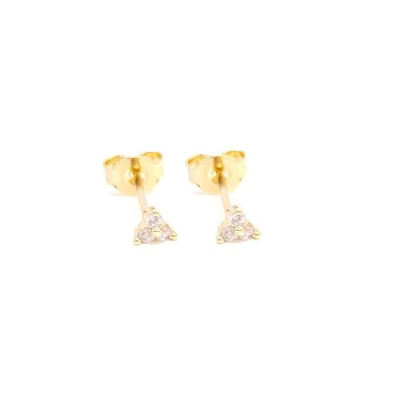 GENERICO - Aros Mujer 3 circones M Bañado en Oro Philippa Joyas