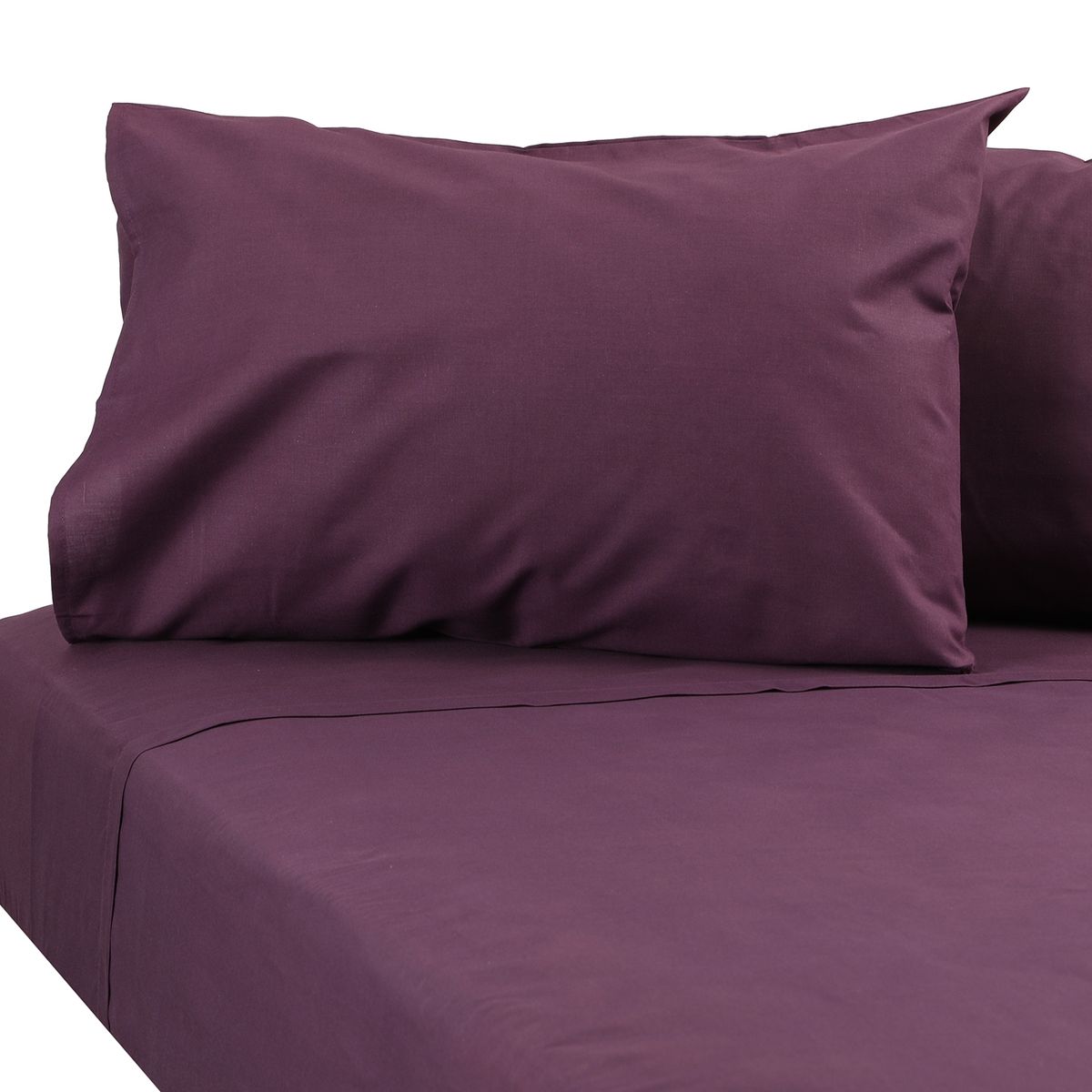 SUEÑO BLANCO - JUEGO DE SABANAS  LISO 2 PLAZA  MORADO OSCURO