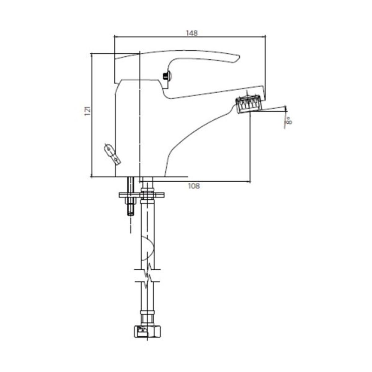STRETTO - Monomando Lavamanos Muzio Cromo