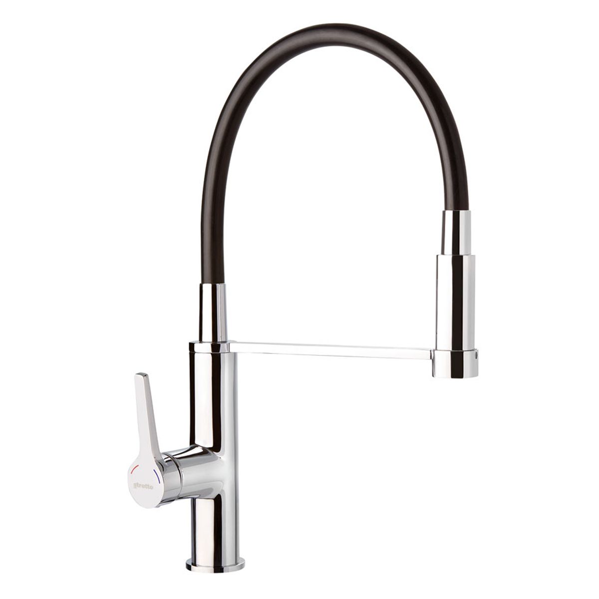 STRETTO - Monomando Lavaplatos Flexible Exo Cromo/Negro Mate