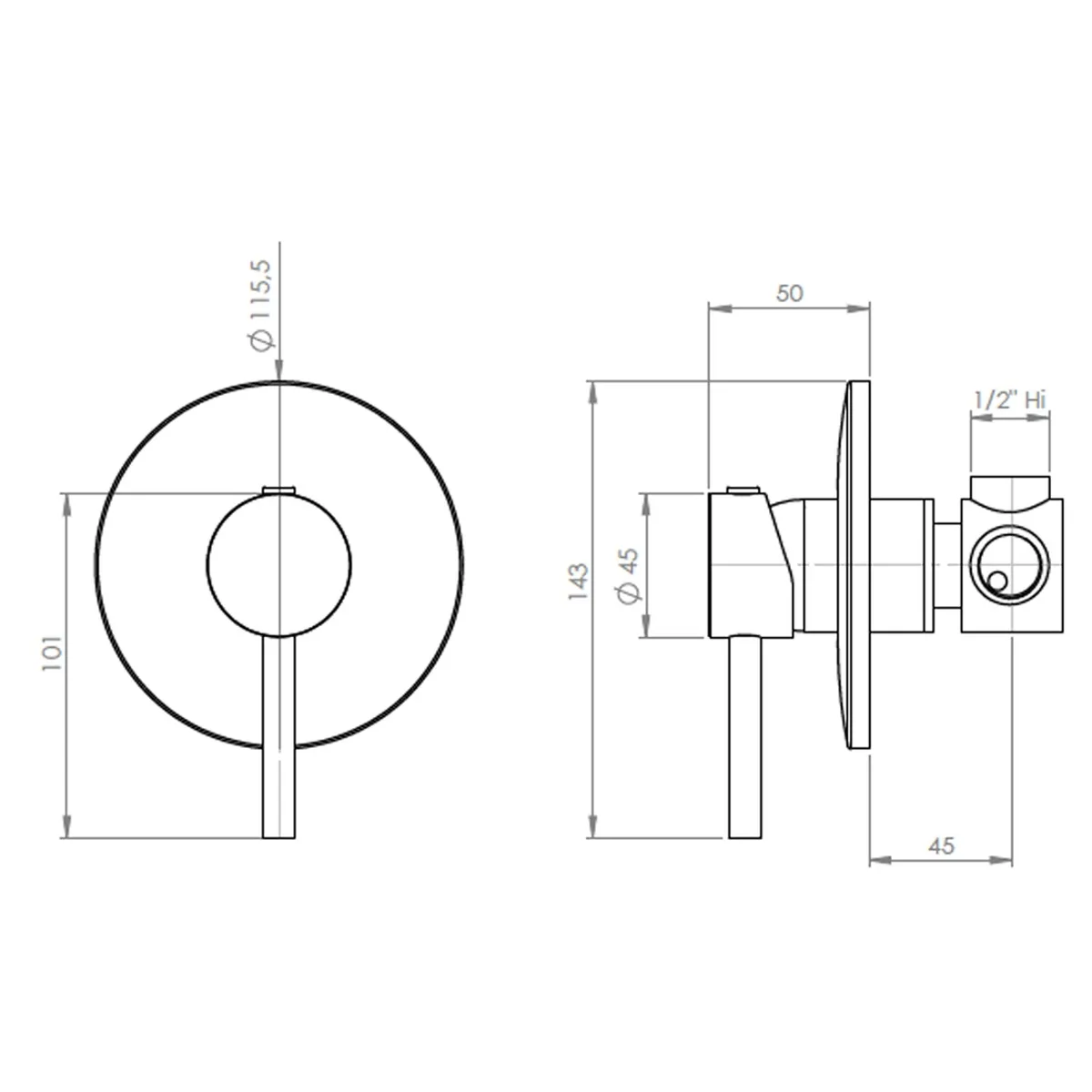 STRETTO - Monomando Ducha Empotrado Fiorenzo Inox Satinado