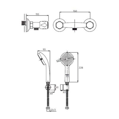 Imagen 2 del producto Combinación Ducha Mossini Metal Cromo
