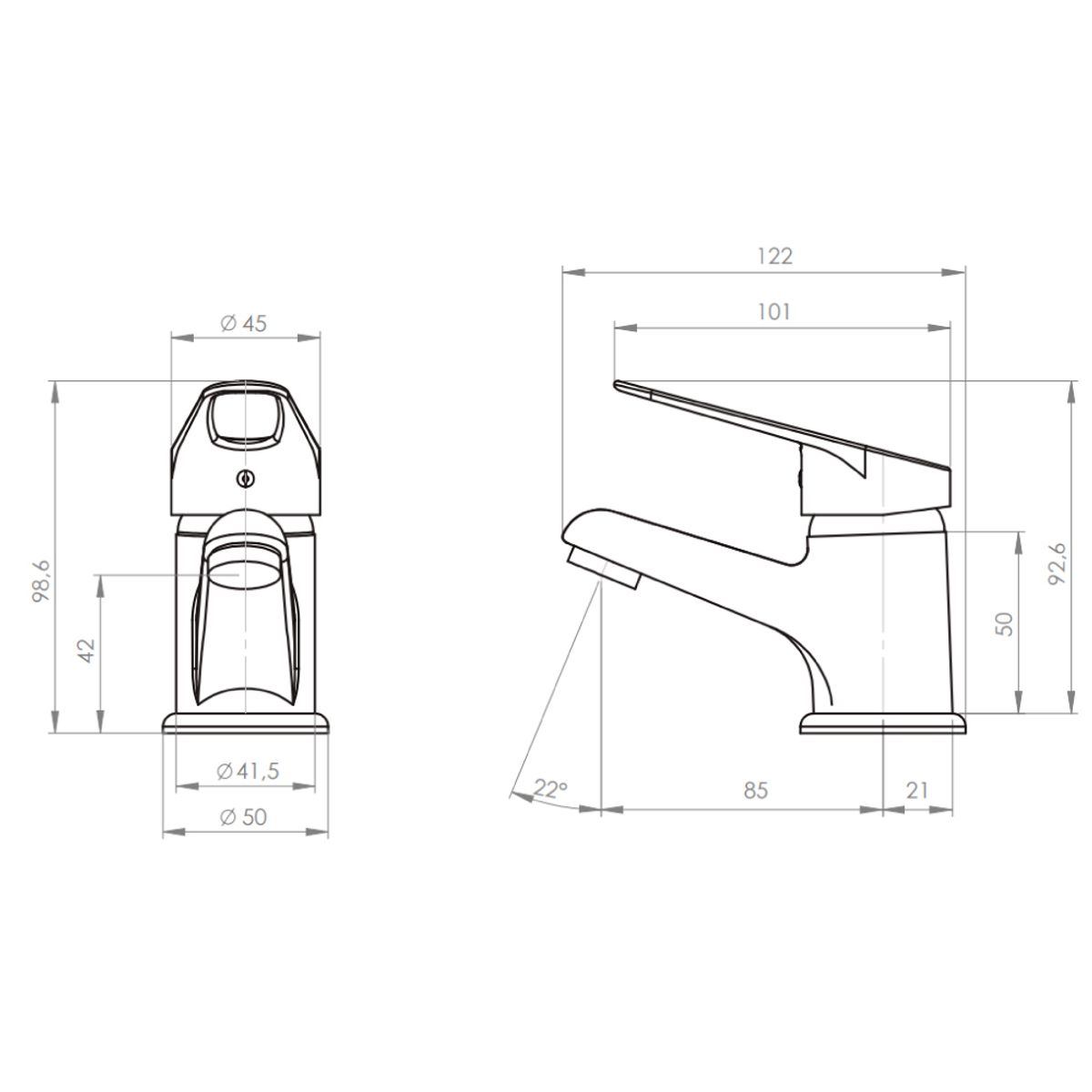 PMB - Monomando Lavamanos Cincinnati Cromo