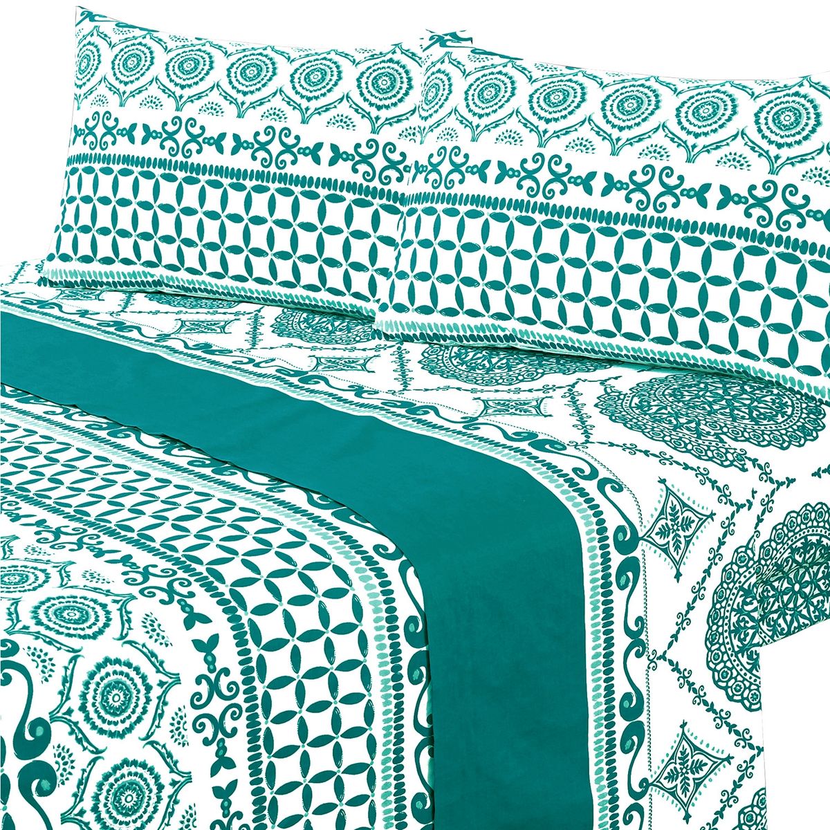 MALLORCA - Juego de Sabanas 144 Hilos Plus King Marrakech Petroleo