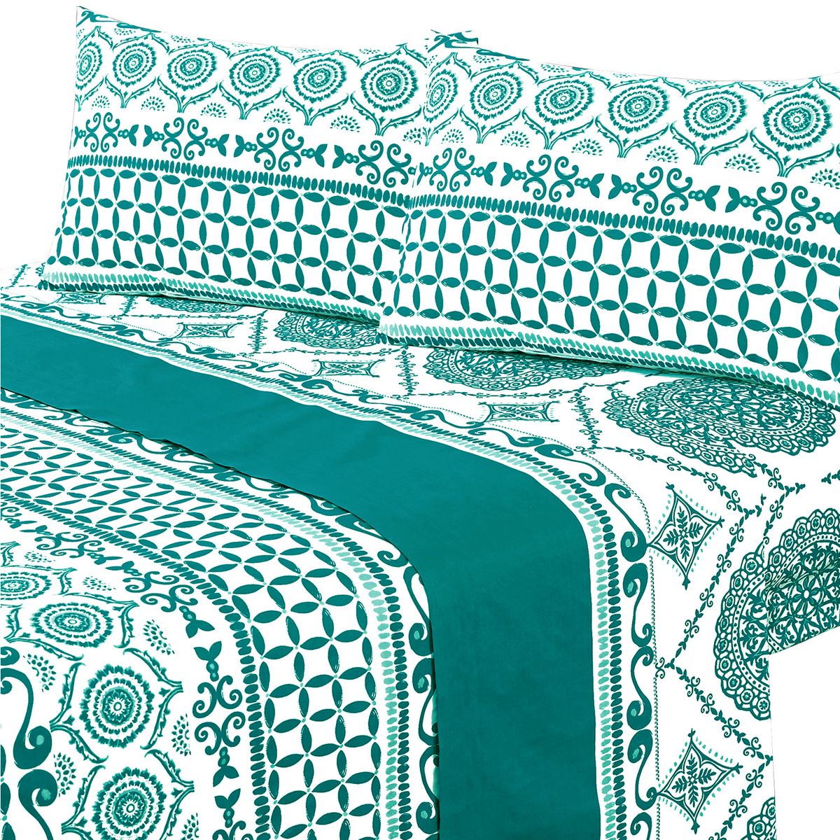 MALLORCA - Juego de Sabanas 144 Hilos Plus 2Pz Marrakech Petroleo