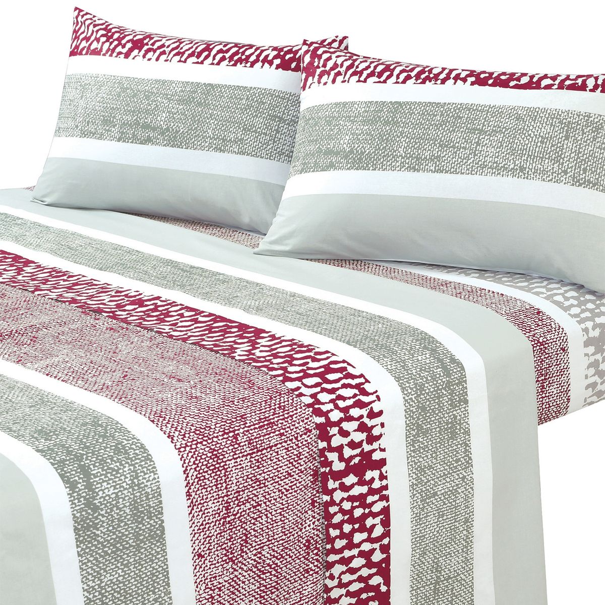 MALLORCA - Juego de Sabanas T144 Plus 2Pz Telar Burdeo