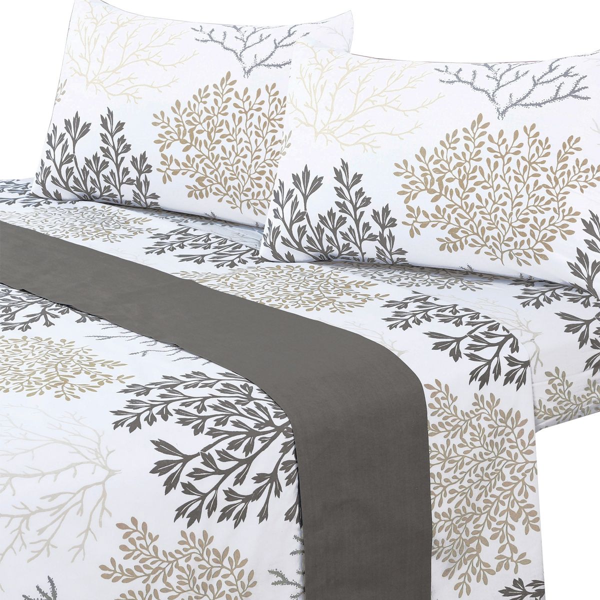 MALLORCA - Juego de Sabanas T144 Plus 2Pz Coral Gris