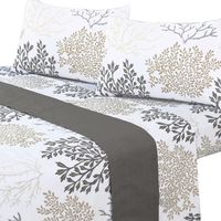 Juego de Sabanas 144 Hilos Plus 2Pz Coral Gris