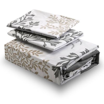 Imagen 2 del producto Juego de Sabanas 144 Hilos Plus 2Pz Coral Gris