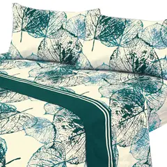 MALLORCA - Juego de Sabanas 144 Hilos 1Pz Catalina Turquesa