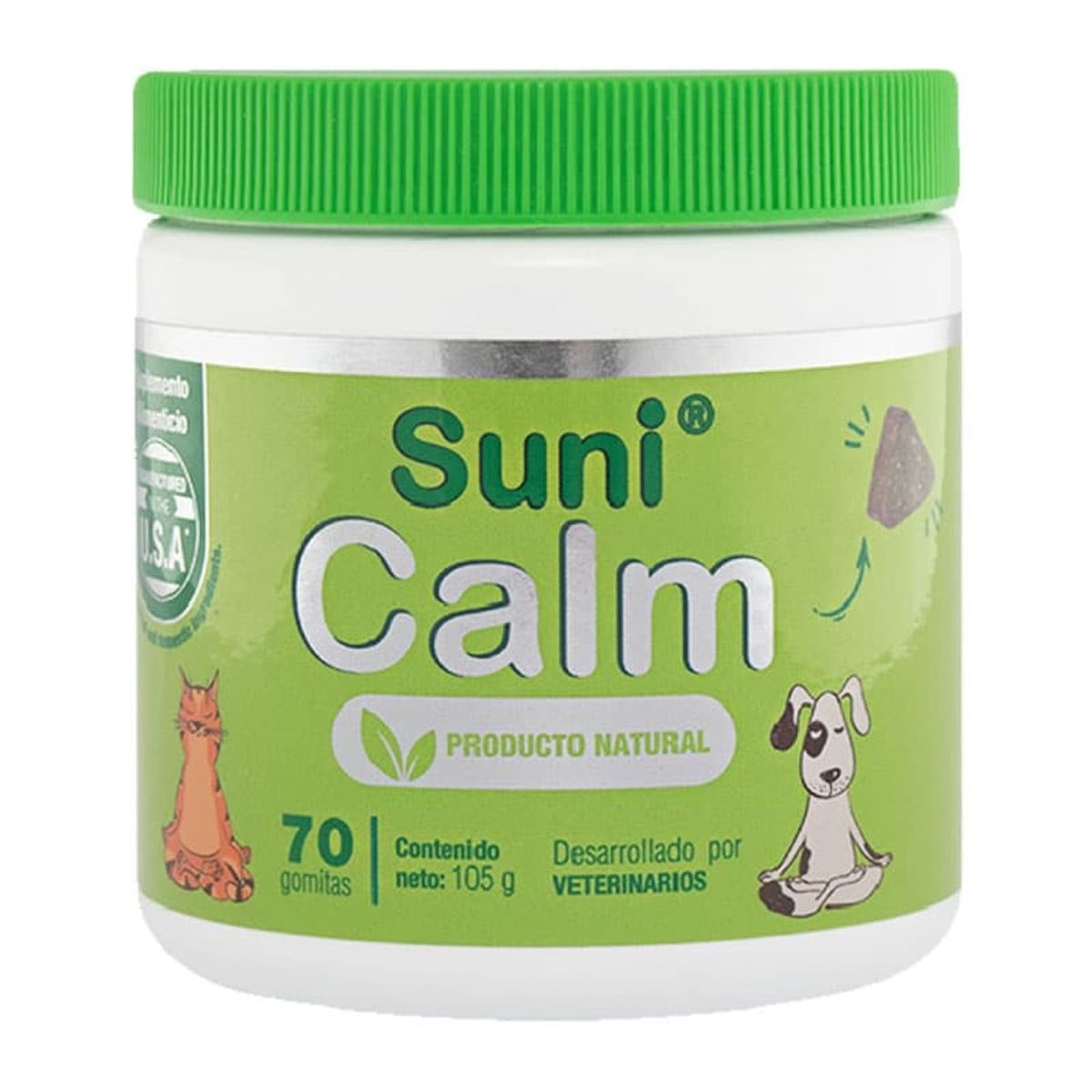GENERICO - Suplemento SuniCalm Antiestress Perro y Gatos, 70 Gomitas