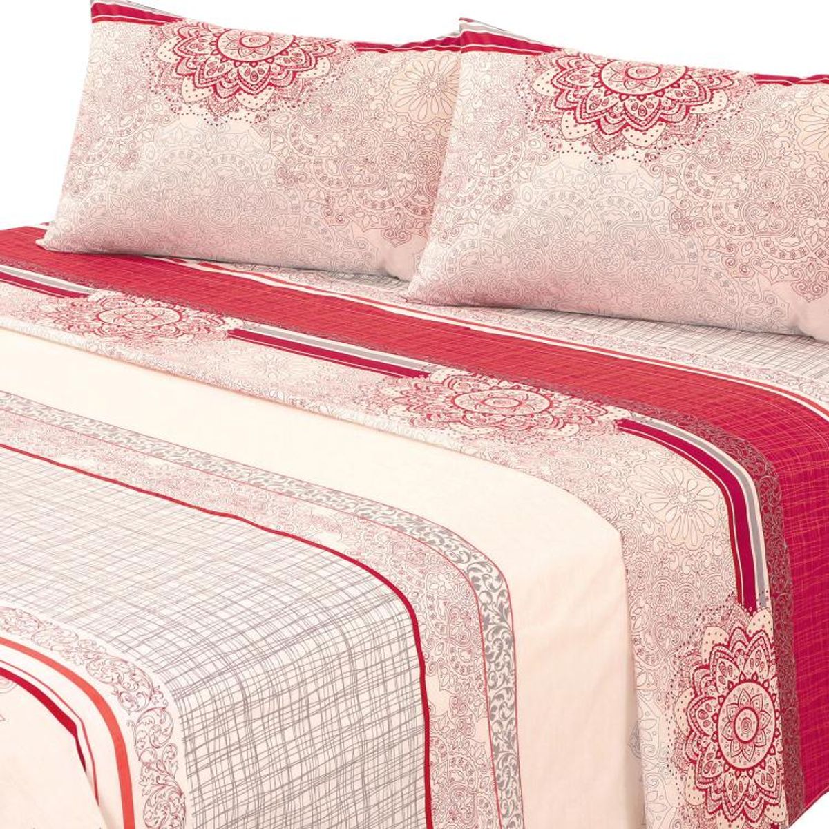 MALLORCA - Juego de Sabanas 144 Hilos 1 Plaza Delhi Bordo