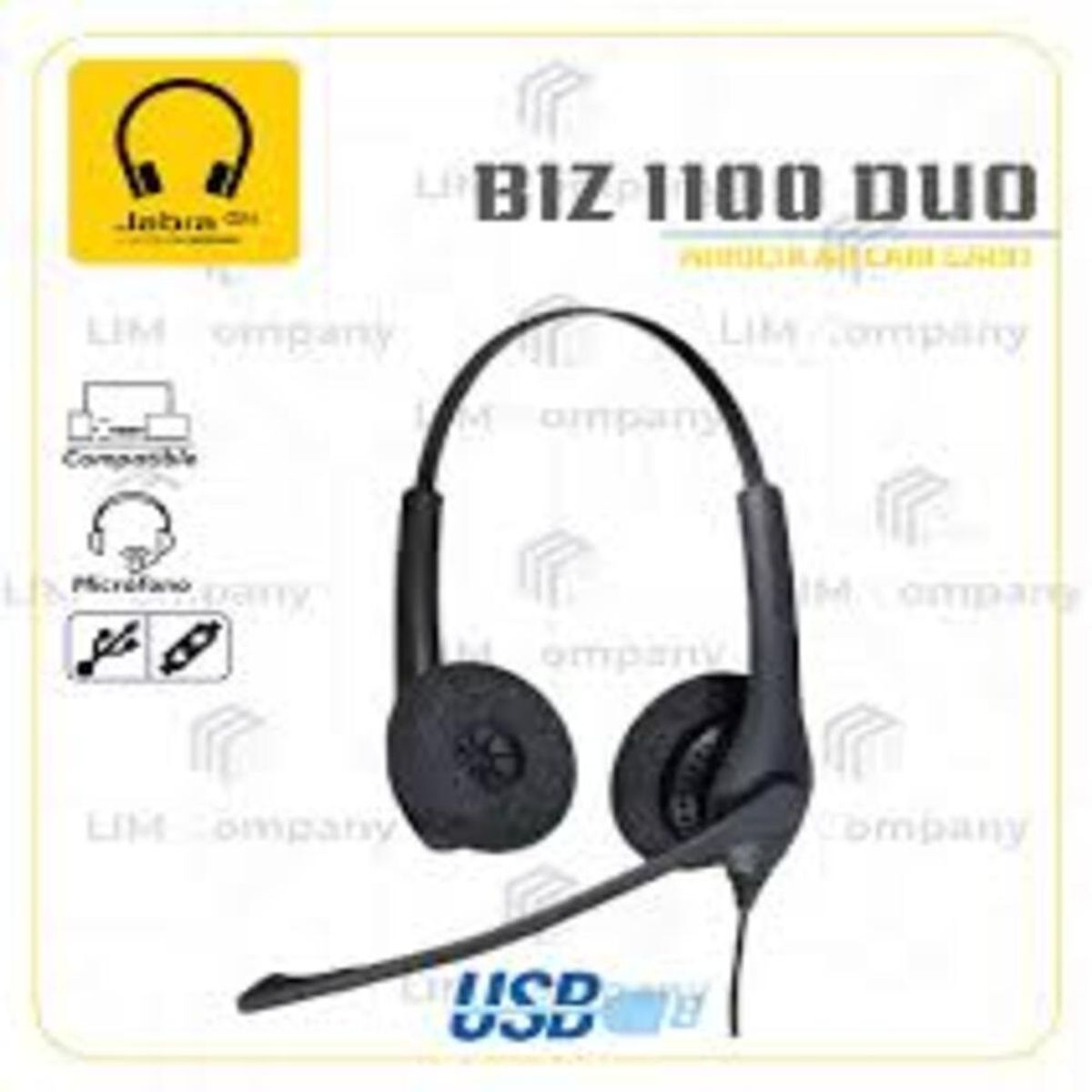 JABRA - Audifonos JABRA BIZ 1100  Biaural USB
