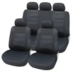 M2 - Funda Cubre Asientos Sport 11Pzs 5 Cabeceras Negro