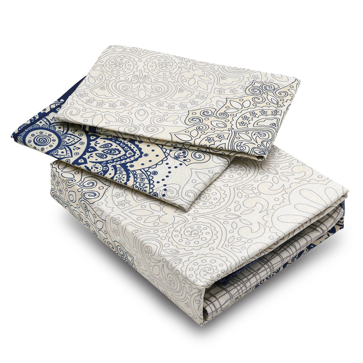 MALLORCA - Juego de Sabanas 144 Hilos King Delhi Azul