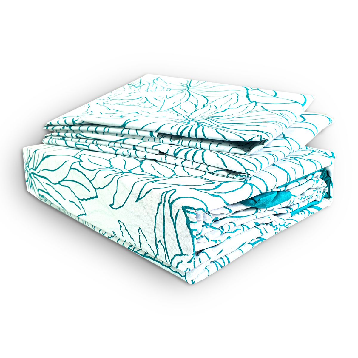 MALLORCA - Juego de Sabanas 144 Hilos Superking Borneo Turquesa