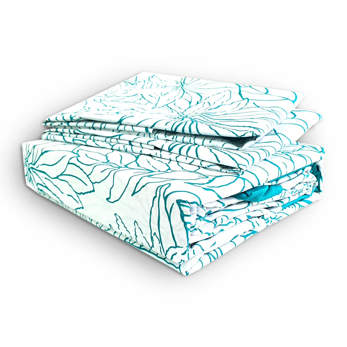 MALLORCA - Juego de Sabanas T144 2 Plazas Borneo Turquesa