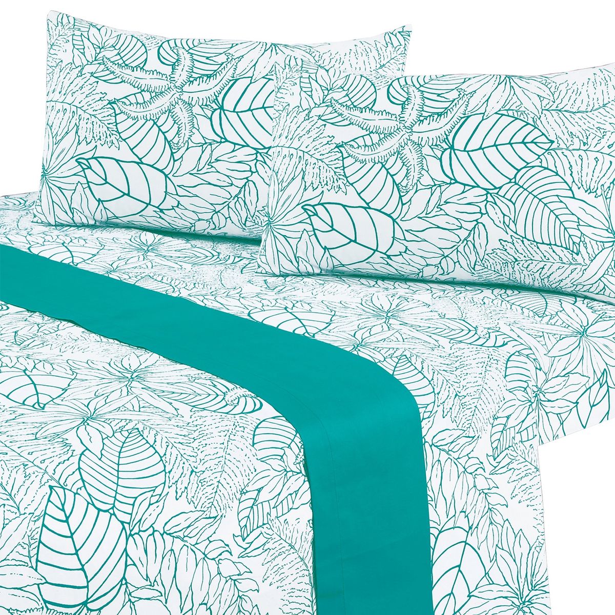 MALLORCA - Juego de Sabanas 144 Hilos 1,5 Plazas Borneo Turquesa