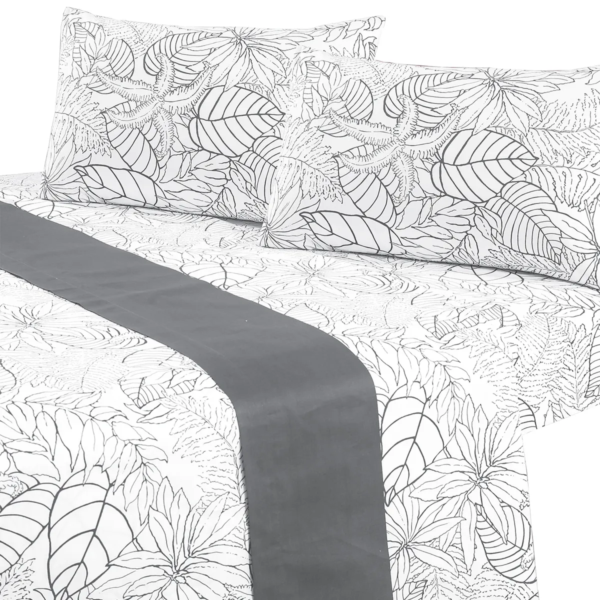 MALLORCA - Juego de Sabanas T144 1,5 Plazas Borneo Grafito