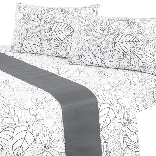 MALLORCA - Juego de Sabanas T144 1,5 Plazas Borneo Grafito