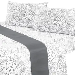 MALLORCA - Juego de Sabanas T144 1 Plaza Borneo Grafito