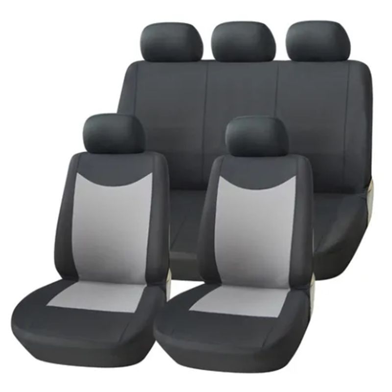 GOODCAR - Funda Cubre Asientos Goodcar 9 Piezas Negro Gris