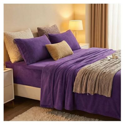 Imagen 2 del producto Juego de Sábanas Polar Unicolor 2 Plazas - Morado