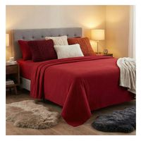 Juego de Sábanas Polar Unicolor 2 Plazas - Burdeo