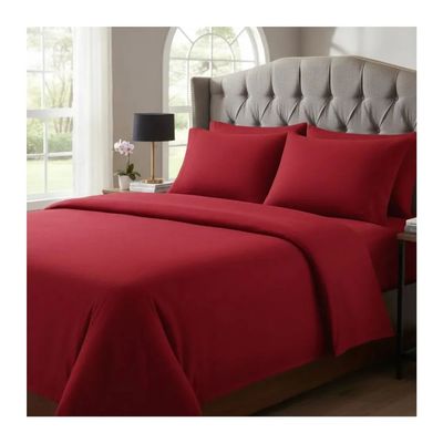 Imagen 2 del producto Juego de Sábanas Polar Unicolor 2 Plazas - Burdeo