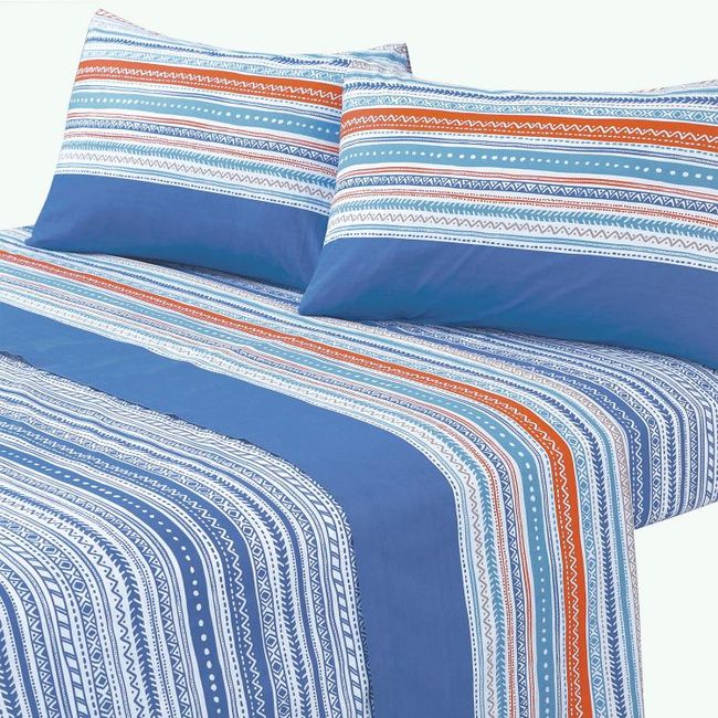 MALLORCA - Juego de Sabanas T144 King Karachi Azul