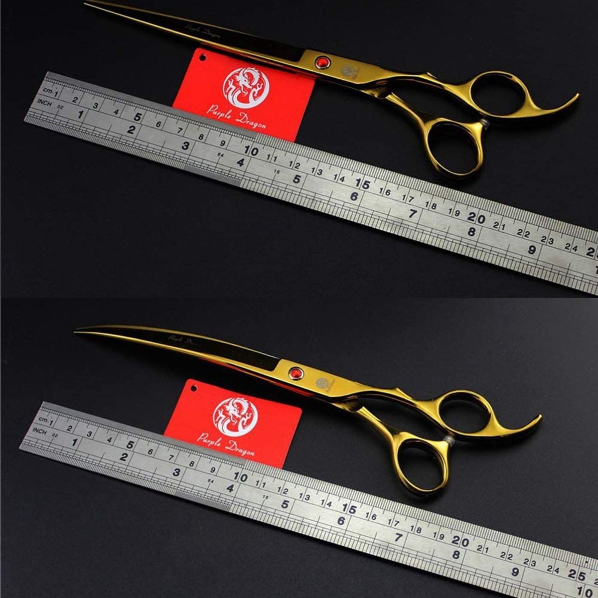 GENERICO - Set tijeras Purple Dragon 8 pulgadas Dorado