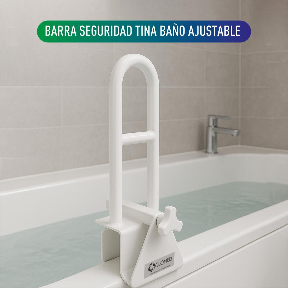 GLOMED - Barra De Seguridad Vertical Para Borde De Tina