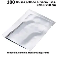 GENERICO - 100 Bolsas Lisas Para Sellar Al Vacio, Fondo Aluminio 20x30