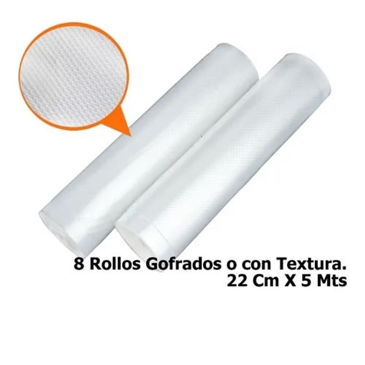 GENERICO - 8 Rollos De Bolsa Vacio Gofrada 22cm X 5mts Tipo Oster