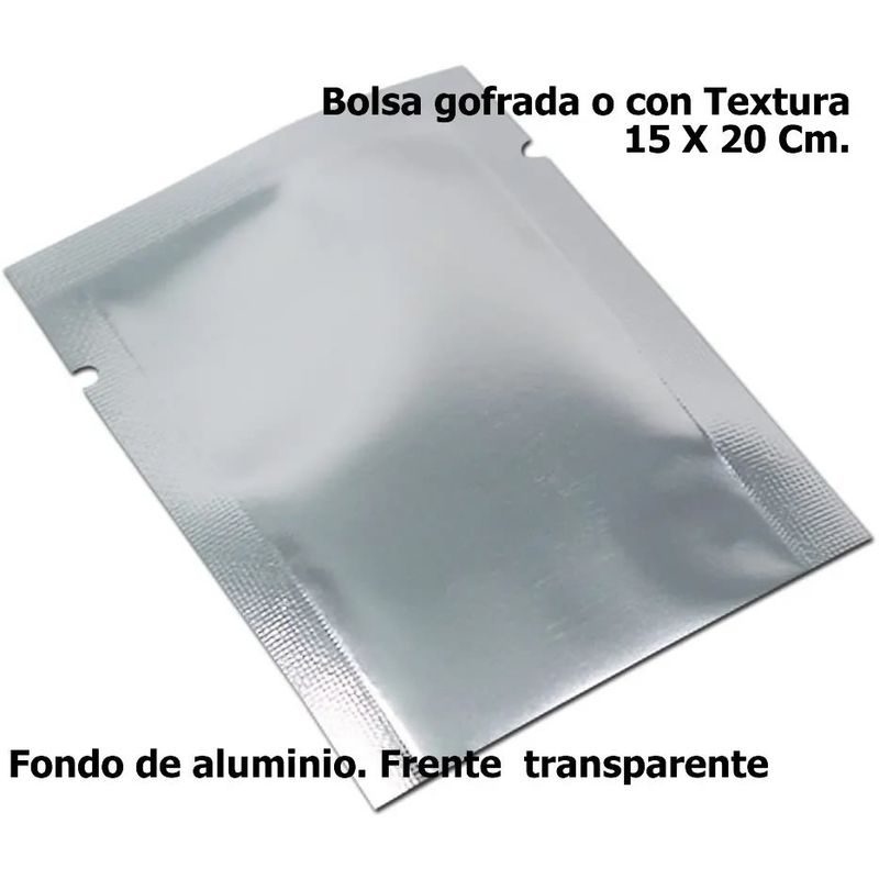 GENERICO - 100 Bolsas Sellado Al Vacio, Con Fondo De Aluminio 15x20 Cm.