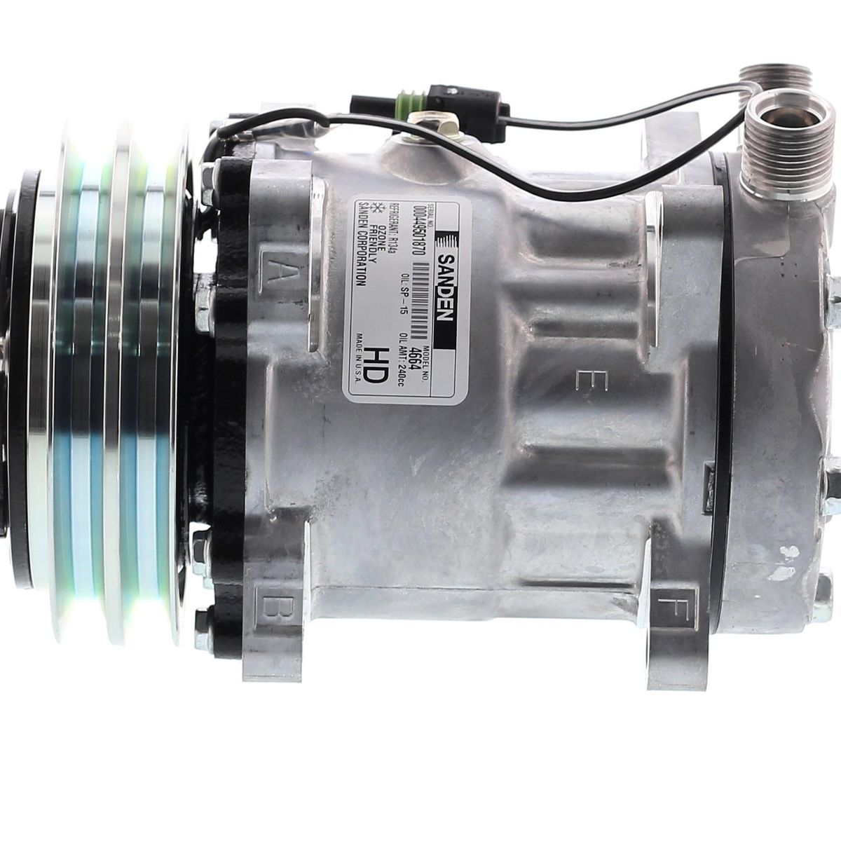 SANDEN - Compresor SD7H15 2A 12V 132MM TAPA JD (OE) 8024 SANDEN