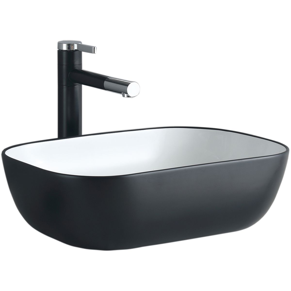 DOMSA - Lavamanos Sobreponer Domsa SLC895-BLACK OR WHITE  47x33x14cm