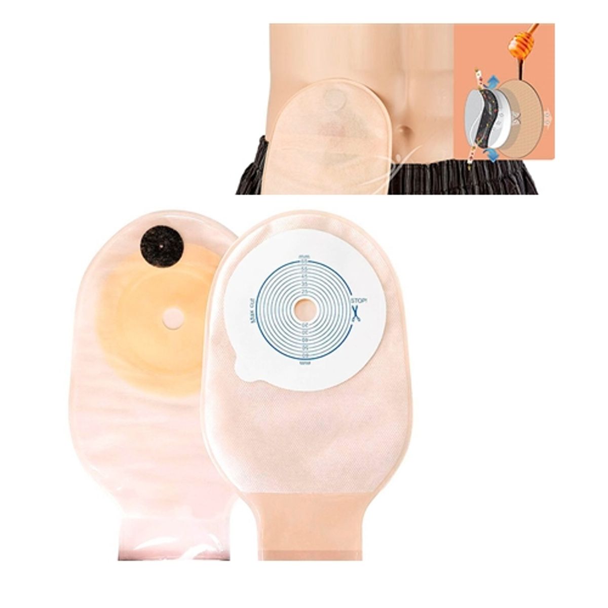 WELLAND MEDICAL - Bolsas de Colostomia con Miel de Manuka (Piel Irritada) 30 unidades