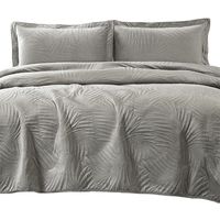 Quilt Liso Velvet Ibiza Gris Acero 2 Pzas