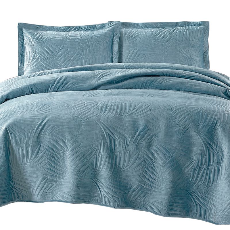 MALLORCA - Quilt Liso Velvet Ibiza Azul King