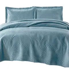 MALLORCA - Quilt Liso Velvet Ibiza Azul King