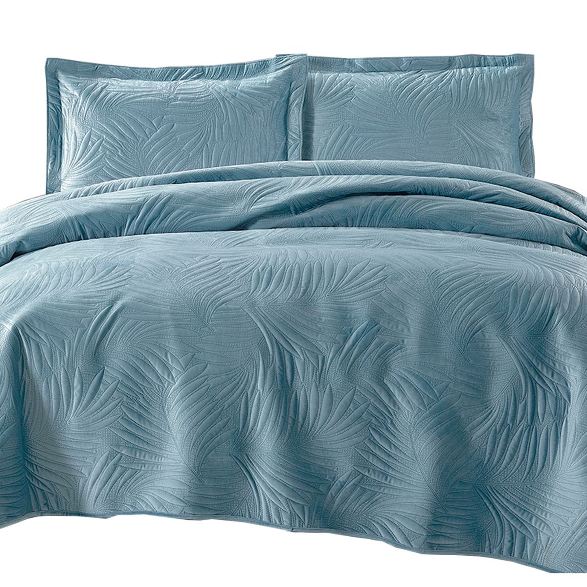 MALLORCA - Quilt Liso Velvet Ibiza Azul 2 Pzas