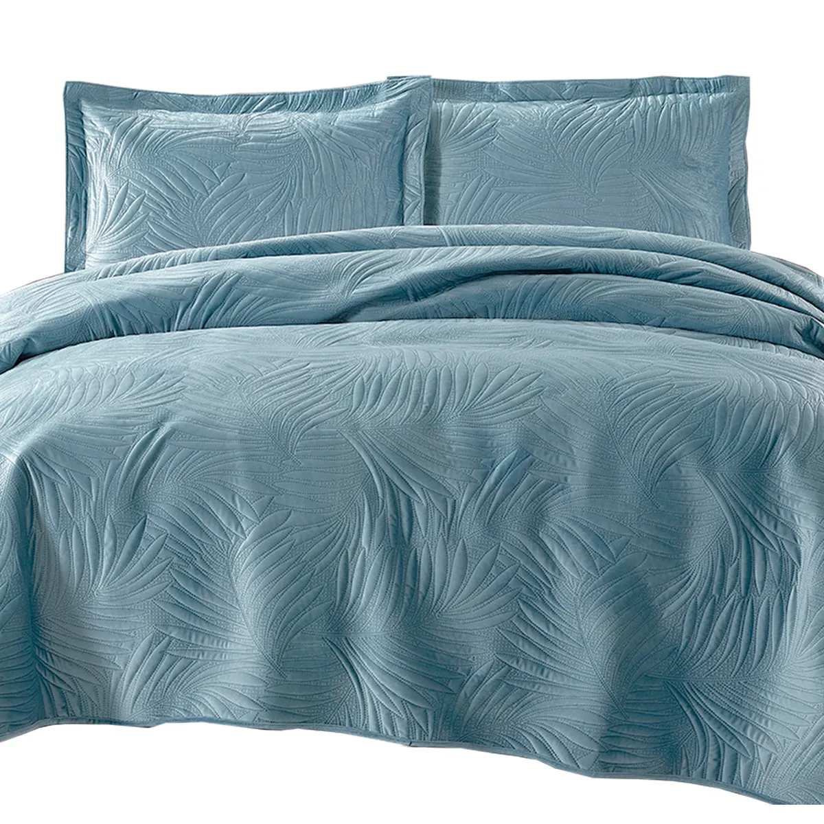 MALLORCA - Quilt Liso Velvet Ibiza Azul 2 Pzas
