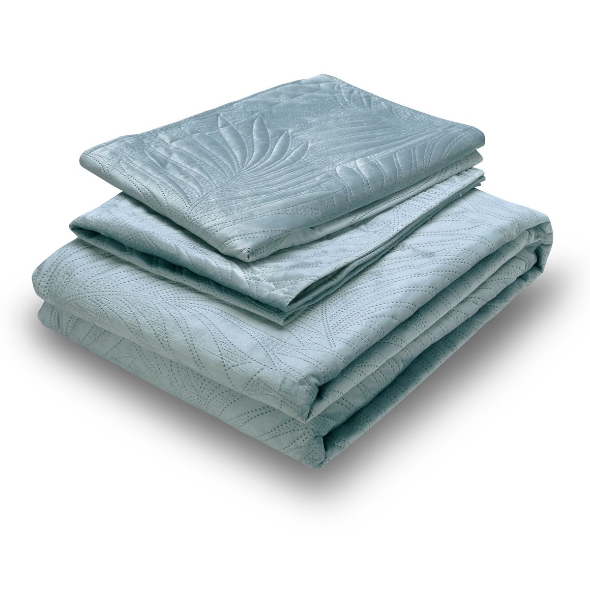MALLORCA - Quilt Liso Velvet Ibiza Azul 2 Pzas