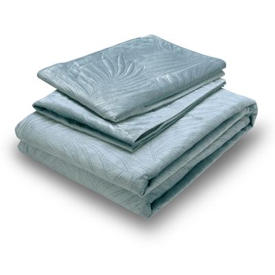 Imagen 2 del producto Quilt Liso Velvet Ibiza Azul 1,5 Pzas