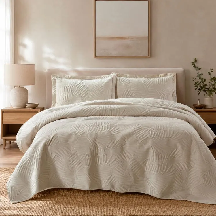 Quilt Liso Velvet Ibiza Crudo 2 Pzas