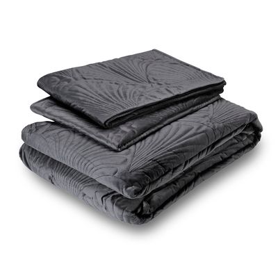 Imagen 2 del producto Quilt Liso Velvet Paris Grafito 2 Pzas