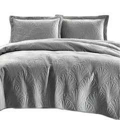 MALLORCA - Quilt Liso Velvet Paris Gris Perla King